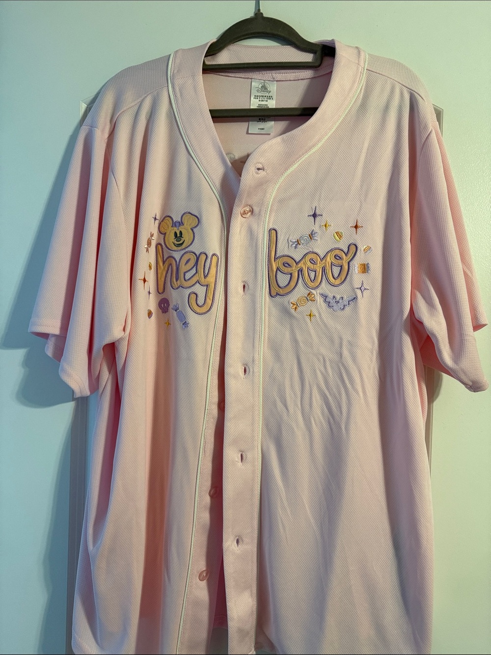 Hey Boo Pink Halloween Baseball Jersey